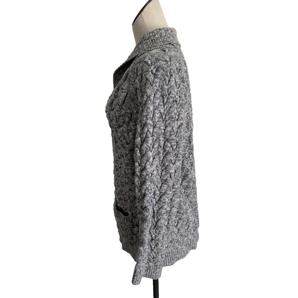 Lands' End Drifter Thick Heavy Cable-Knit Shawl Collar Cardigan Sweater XL/P 18 - Picture 5 of 8